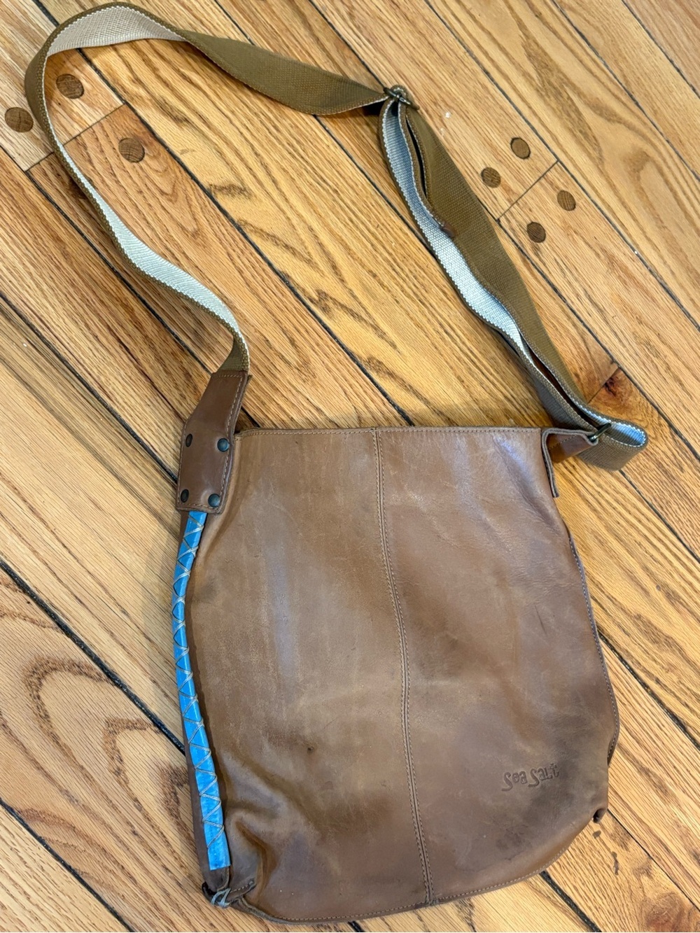 Seasalt Cornwall Women’s Brown Leather Crossbody Boho Hippie Purse